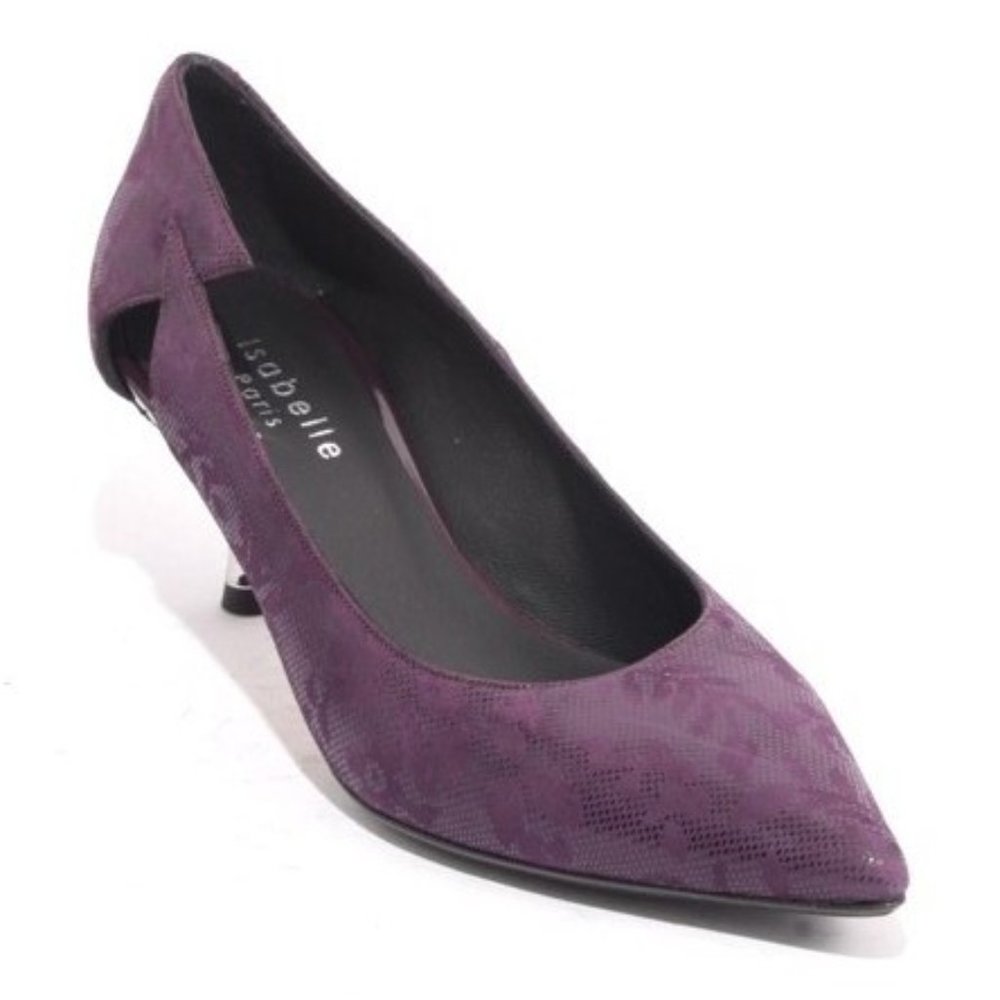 ITALIAN Purple Suede Pointy Toe Classic Heel Pumps